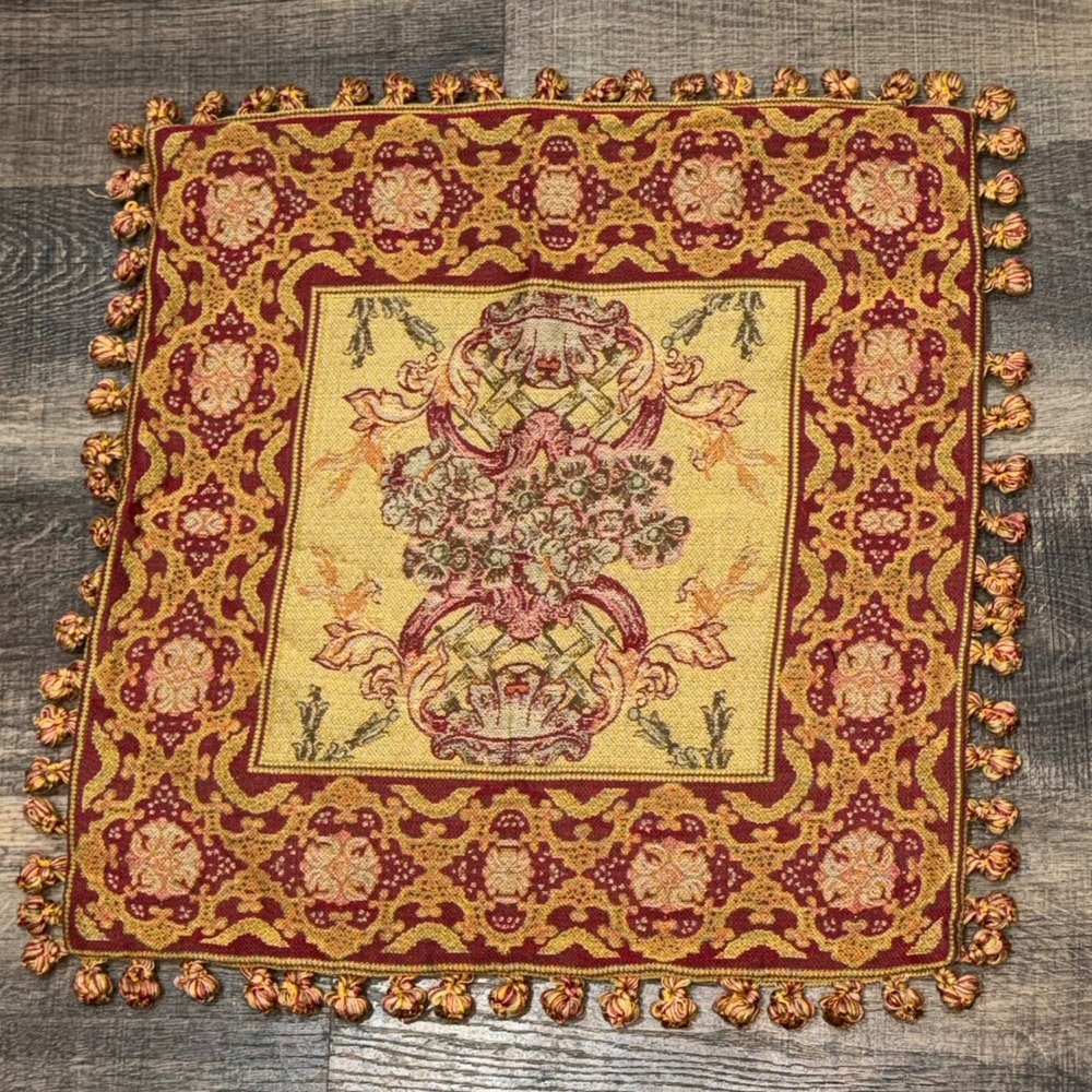 Vintage Casabella by Emdee Italy Cotton Jacquard Tapestry Old World Pillow Sham
